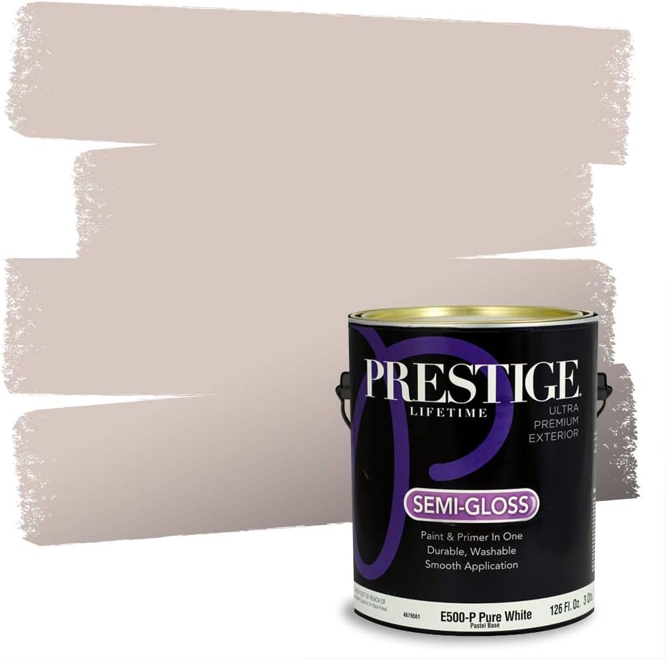 PRESTIGE Paints Exterior Paint and Primer In One, 1-Gallon, Semi-Gloss, Comparable Match of Sherwin Williams* French Roast*