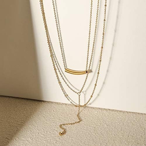 Gold Bar Necklace for Women Vertical/Horizontal Bar Pendant Necklaces for with Adjustable Chain Necklace Adults Fashion Jewelry