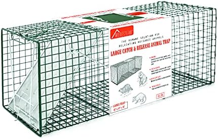 HOMESTEAD Heavy Duty Live Trap - Professional Style One-Door Live Animal Traps for Rabbit, Squirrel, Possum, Skunk, Kitten, Mink Small