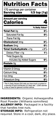 Terrasoul Superfoods Organic Ashwagandha Root Powder 6oz