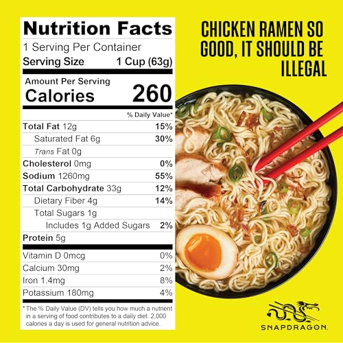 Snapdragon Miso Ramen Cup Noodles - 6 Pack Instant Ramen Bowl with Authentic Wheat Noodles, Soup Sauce Base