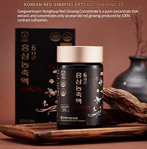 Gangwoninsam] Korean Red Ginseng Extract Ginseno25 240g / 8.46 fl. oz– Contains 100% Pure Korean 6-Year-Old Red Ginseng Root Extract