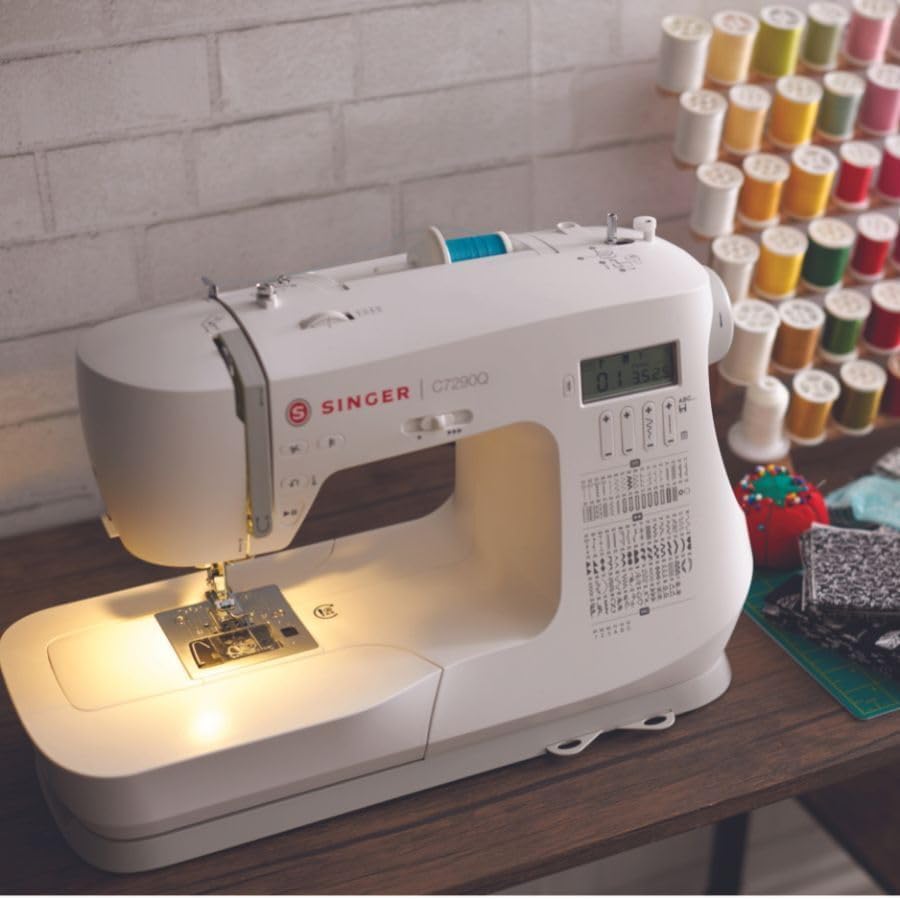 SINGER® Quantum Stylist 9960 Computerized Sewing & Quilting Machine | Hard case, extension table, 13 presser feet included, 600 stitches, 5 fonts, LED light, metal frame, 13 one-step buttonholes