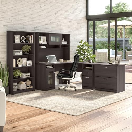 Bush Home Cabot 2 Drawer Lateral File Cabinet in Harvest Cherry, Home Office Chest for Letter, Legal, and A4-size Document Storage