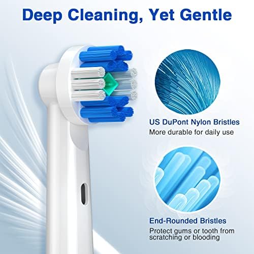 Replacement Brush Heads for Oral B, 16 Pcs Toothbrush Replacement Heads Compatible with Oral B Pro1000 Pro3000 Pro5000 Pro7000, Includes 4 Floss