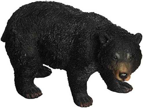 Design Toscano QM24217001 Black Bear Statue Walking, Multicolored