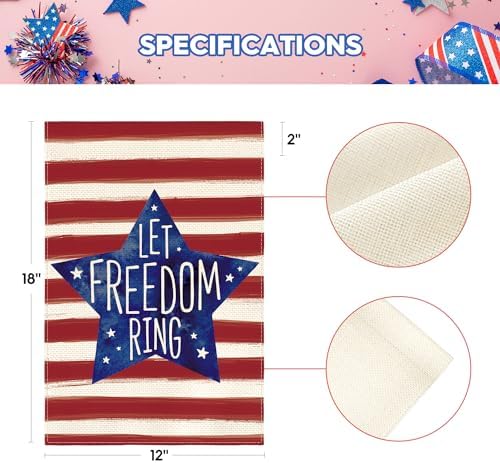 AVOIN colorlife Let Freedom Ring Patriotic 4th of July Garden Flag 12x18"