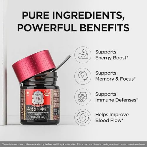 JUNG KWAN JANG Korean Red Ginseng Extract Limited 100g Jar | Ginseng Supplement, Ginseng Tea | Energy Boost, Stamina