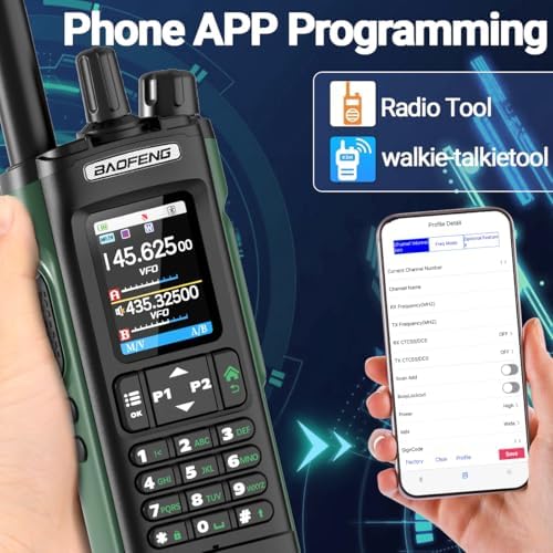 BAOFENG UV-32 Radio Ham Radio Handheld 10W Long Range Rechargeable NOAA Weather Receiver 5RM K5 Tactical Two Way Radio Walkie Talkie for Adults with