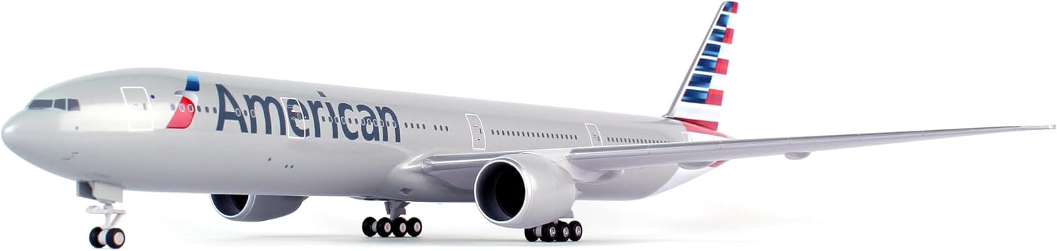 SkyMarks American Airlines Boeing 777-300 1/200 Airplane Model Kit – New Livery Highly Detailed Snap-Fit Collectible with Display Stand for Adult Collectors Ages 14+