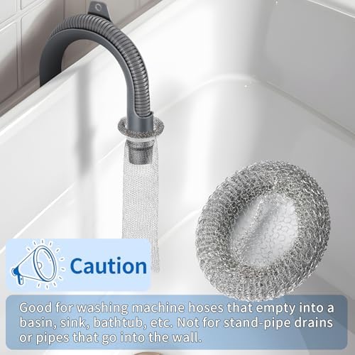 SUNHE YHK Lint Traps for Washing Machine, 40 Pieces | Stainless Steel Laundry Mesh Washer Hose Filter, 40 pcs Cable Ties, Catches Lint