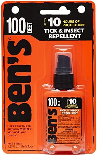 Ben's 100 DEET Tick & Insect Repellent Pump Spray, 3.4 fl oz, 2 Pack | Maximum Strength 100% DEET Formula Offers 10 Hours of Protection with No Alcohol or Other Additives for Adults & Children