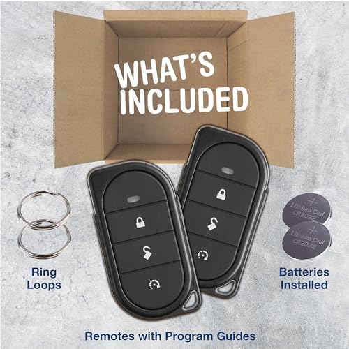 2X KeylessOption Keyless Entry Remote Control Car Truck SUV Key Fob Alarm Security Starter Lock Unlock Remote Start 3-Button Replacement for Viper (7146V)