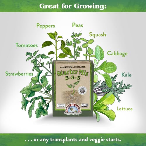 Down To Earth All Natural Fertilizers Organic Starter Mix - 3-3-3, 1 lb | Plant Food for Starts, Transplants, New Gardens, Containers