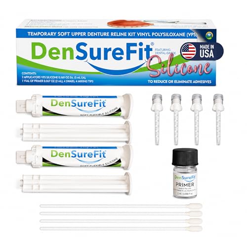 DenSureFit Upper Denture Reline Kit, Soft Silicone Liner