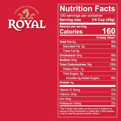 Royal Chef's Secret Basmati White Rice - 10 lb Bag | Premium Extra Long Grain Rice - Perfect for Biryanis, Pilafs, Pulao & Curries - Cook in Microwave or on Stove Top