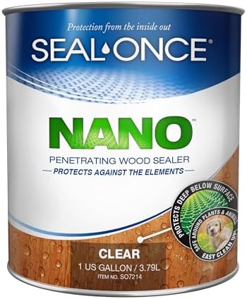 Seal-Once Nano Clear Penetrating Wood Sealer - Premium Waterproof Sealant (Quart)