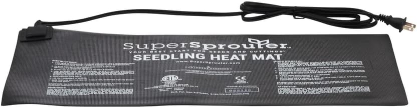 Super Sprouter Premium Heated Propagation Kit for Starting Seeds or Cuttings, Includes Heat Mat, Tray, Grow Light, and More