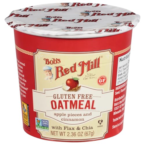 Bob's Red Mill GF Oatmeal Cup, Maple & Brown Sugar, 2.15 Ounce Cup (Pack of 12) - Non GMO, Whole Grain, Kosher