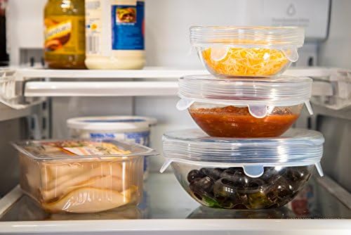 Modfamily Silicone Stretch Lids (7 pack, includes EXCLUSIVE XL SIZE), Reusable