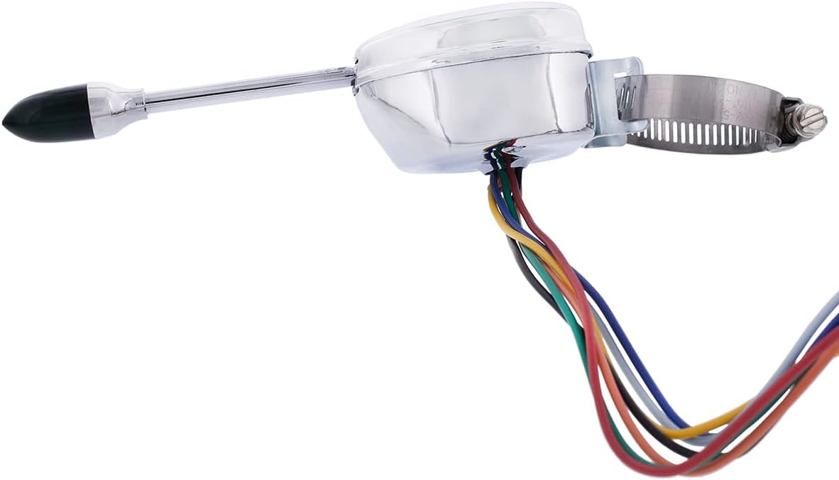 United Pacific Chrome 12V Universal Turn Signal Switch Replacement for Early Cars & Trucks, 7-Wire System, Adjustable Steering Column Clamp - 1 Unit