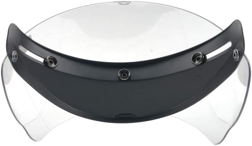 WANCAR Standard 3-Snap Button Universal Visor for Open Face Motorcycle Helmet Wind Shield Flip Up Down(Clear)