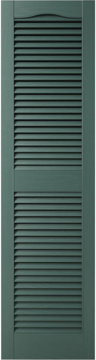 14 1/2"W x 60"H EverColor Open Louver Exterior Vinyl Shutters, w/Installation Shutter-Lok's & Matching Screws (Per Pair), Black