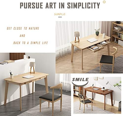IOTXY Solid Wood Writing Desk - Home Office Laptop Computer Table, Walnut