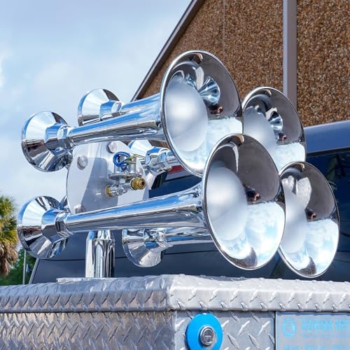 Hornblasters Admiral Chrome 5-Bell 12/24 Volt Train Horn