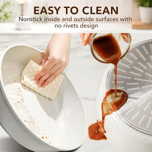 SENSARTE Nonstick Ceramic Cookware Set, 13-pcs Non-toxic Pots and Pans Set | Healthy Kitchen Cooking Set with Stay-Cool Handles