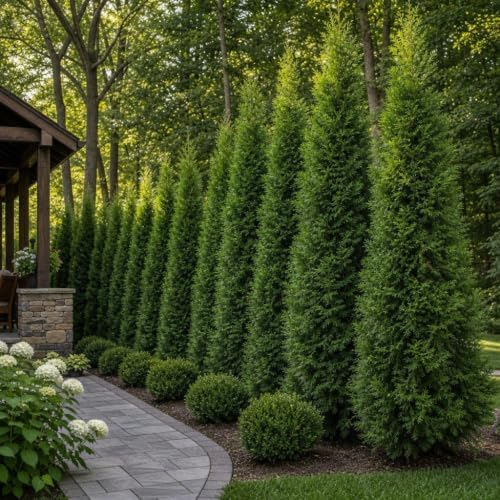Thuja Green Giant | 40 Live Plants | Thuja standishii x plicata | Fast Growing Evergreen Trees | Privacy Hedge Plants for Landscaping