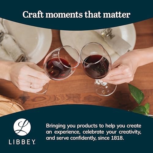 Libbey Vineyard Reserve Wine Glasses Set of 12, Red & White Clear Stemware | 119.7 oz and 18 oz Capacities Designed to Enhance Wine Flavors with Dishwasher-Safe Cleanup