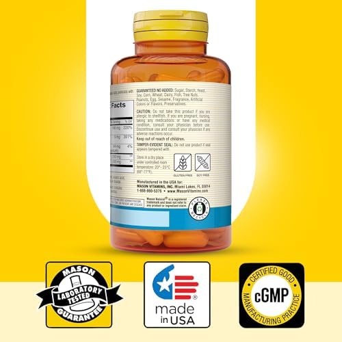 MASON NATURAL Glucosamine Chondroitin 1500/1200 with Vitamin C, Supports Joint Health for Normal Flexibility & Mobility*, 60 Capsules