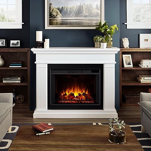 Real Flame Centennial Grand Electric Fireplace with Mantel for Living Room or Bedroom, Replaceable Fireplace Insert Heater