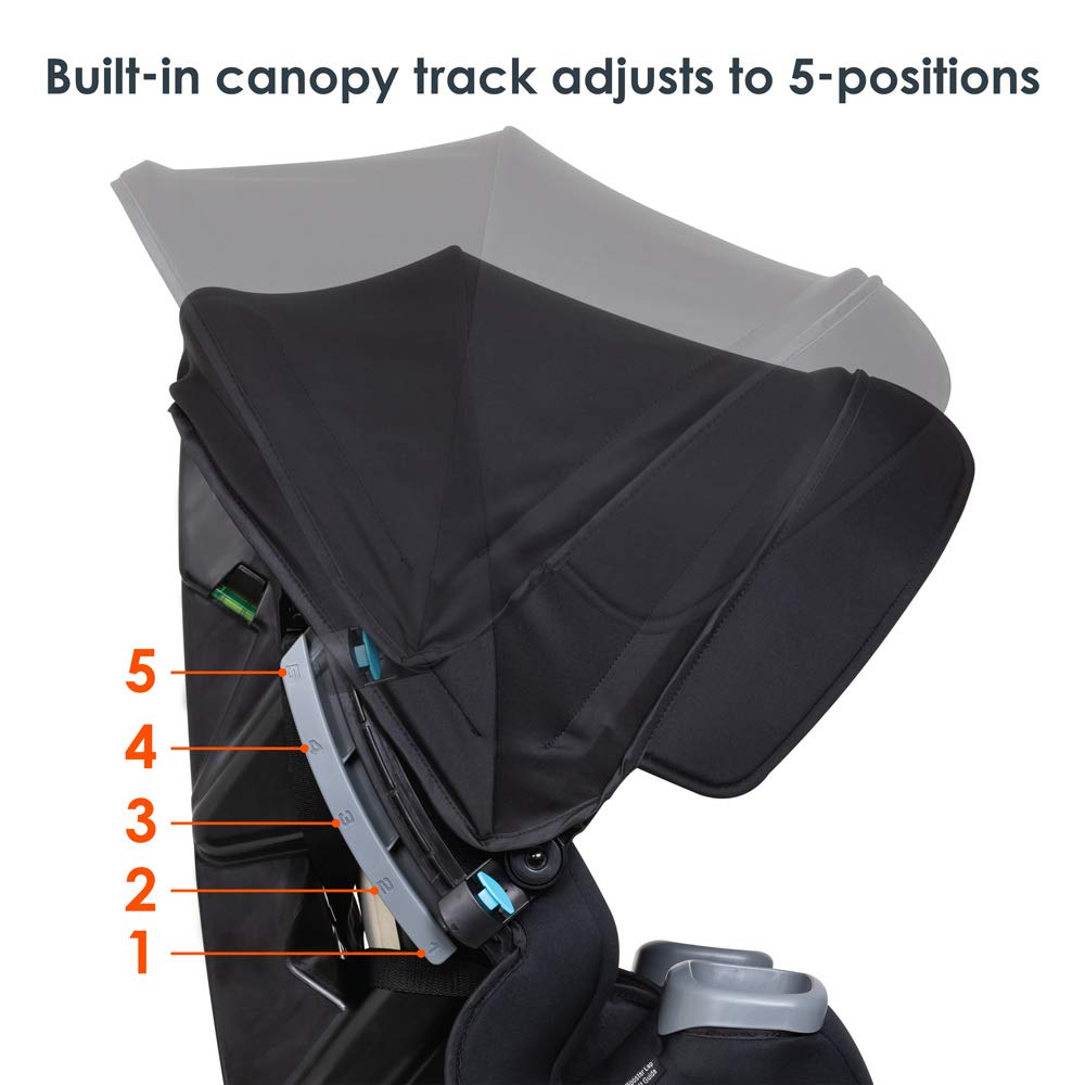 Baby Trend Cover Me™ 4-in-1 Convertible Car Seat, Vespa – Built-in Canopy, 4-Stage Growth System, Plush Comfort Padding, Multi-Position Recline