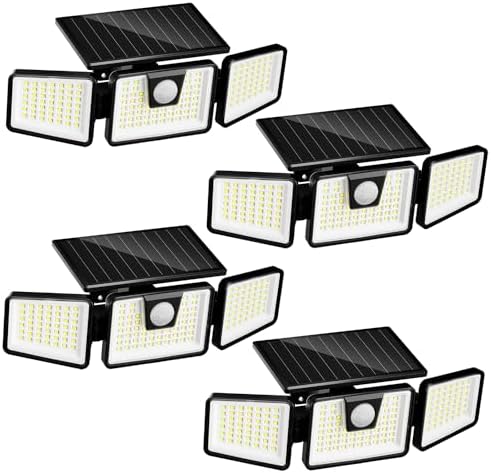 INCX Solar Lights Outdoor, 3000LM Motion Sensor Outdoor Lights, 2PCS, White