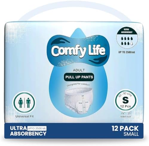 Comfy Life Premium Adult Diaper Incontinence Pull Up Pants – High Absorbency Adult Diapers for Women & Men - Adult Pull Up Nappy Pants for Comfort & Protection - Large Pack of 12 Pants