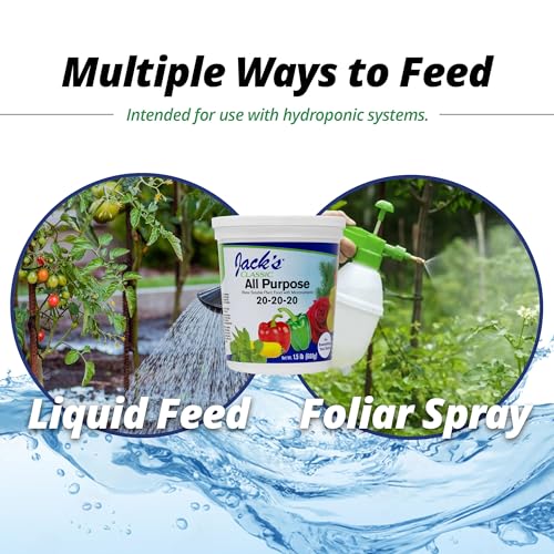 Jack's Classic All Purpose 20-20-20 Water Soluble Plant Food (1.5lbs) | Powdered, Targeted Micronutrient Package, Promotes Growth, Green-Up
