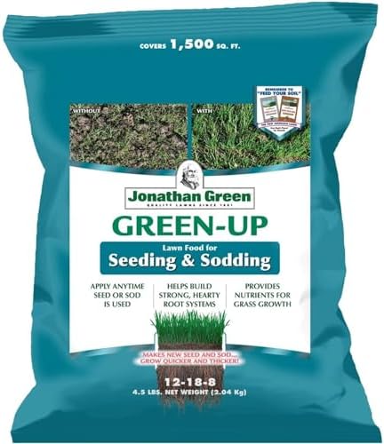 Jonathan Green (11540) Green-Up Lawn Food for Seeding & Sodding - 12-18-8 Grass Fertilizer (1,500 Sq. Ft.)