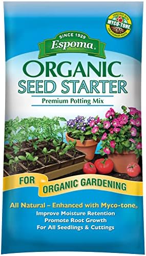 Espoma Organic Seed Starter Premium Potting Soil Mix - All Natural & Organic Seed Starting Mix with Mycorrhizae. for Organic Gardening, 16 qt, Bag - Pack of One