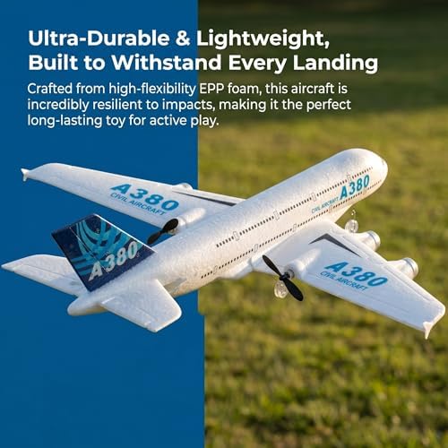 RC Airplane Airbus A380, Easy to Fly RC Plane for Kids Beginner & Adults