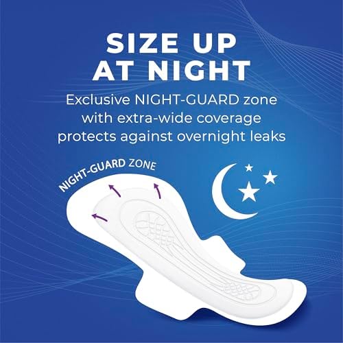 Stayfree Ultra Thin Overnight Pads with Wings, For Women, Reliable Protection and Absorbency of Feminine Moisture, Leaks and Periods