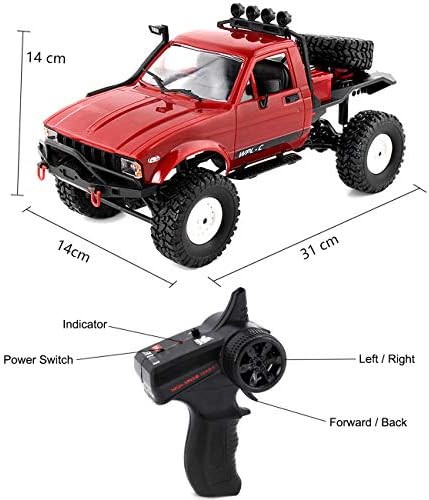 RC Crawler Offroad RC Truck WPL C14 RC Rock Crawler 1/16 Scale 4x4 Waterproof Remote Control Trucks with LED Lights