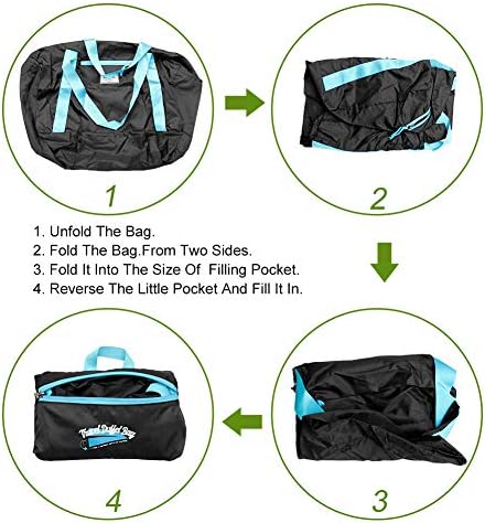 Foldable Duffel Bag, 46L Lightweight Travel Luggage Collapsible Backup Bag Sports Vacation