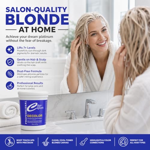 Salon High-Lift Hair Bleach Powder, Damage Control, 16 oz | Cruelty free, dust-free formula lifts 7+ levels for blonding, highlights, balayage