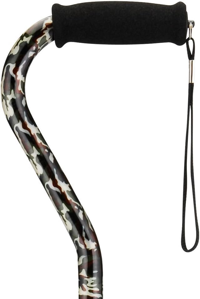 NOVA Designer Walking Cane with Offset Handle, Lightweight Adjustable Walking Stick with Carrying Strap, “Maui Flowers” Design