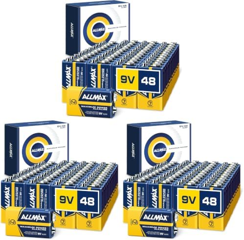 Allmax 9V Maximum Power Alkaline Batteries (48 Count) – 9 Volt