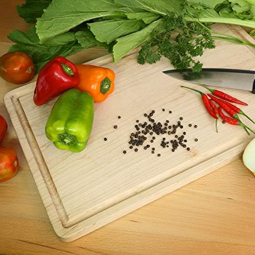 Casual Home Delice Rectangle Juice Drip Groove Cutting Board 15.5" Wx11 Dx0.75 H, Maple