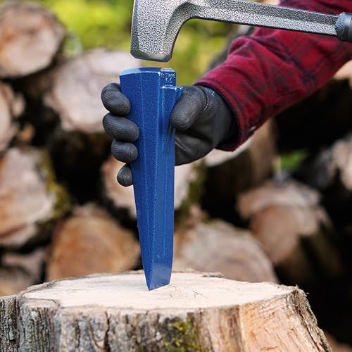 ESTWING Sure Split Wedge - 5-Pound USA Made Wood Splitting Tool with Forged Steel Construction & 1-7/8" Cutting Edge - Finish May Vary - E-5 | Made in USA, Wood Splitting Made Easy, Fin Splitting Design, Hand Sharpened, Perfect For The Outdoorsman