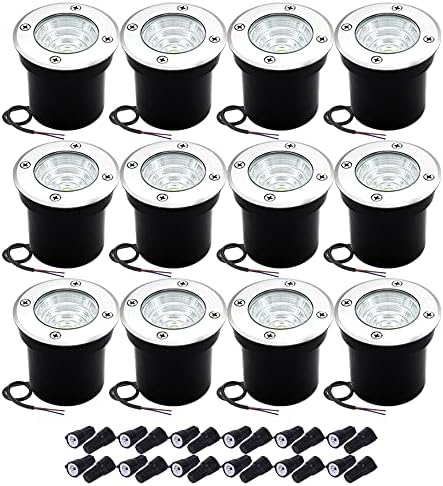 Well Lights Landscape Lighting, Low Voltage Outdoor In Ground Landscape Lights, 5W 12V-24V Waterproof Warm White 3000K Deck Light for Garden, Pathway